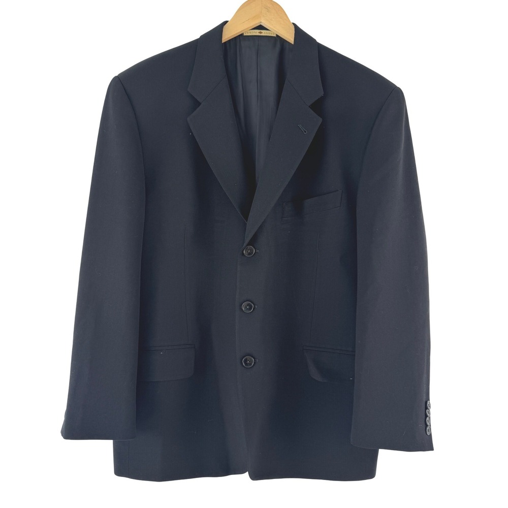 Joseph Abboud Mens 42 Short Black 100% Wool Blazer Sport Coat Jacket‎